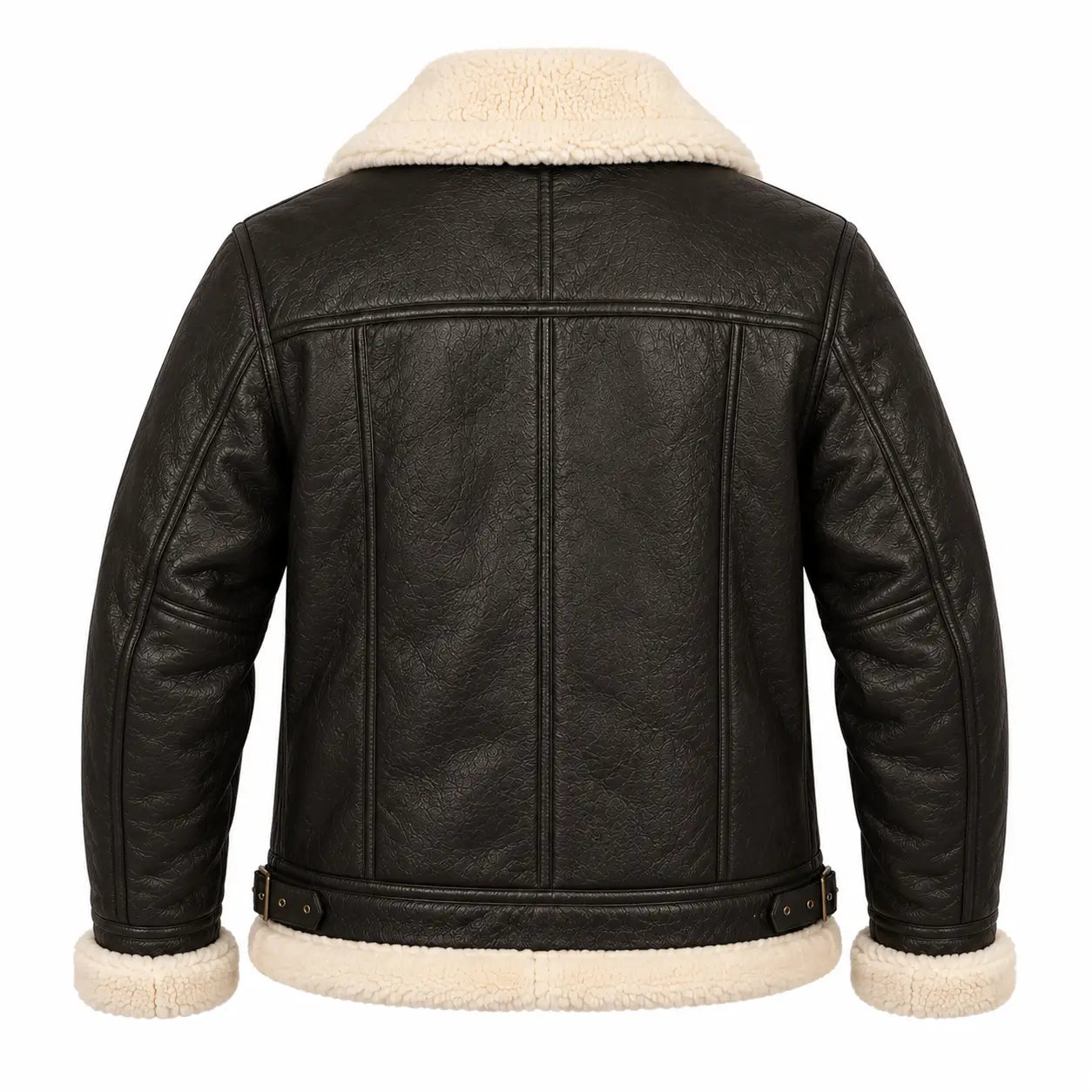 Sowachi Men's Black Aviator B3 Bomber Leather Jacket