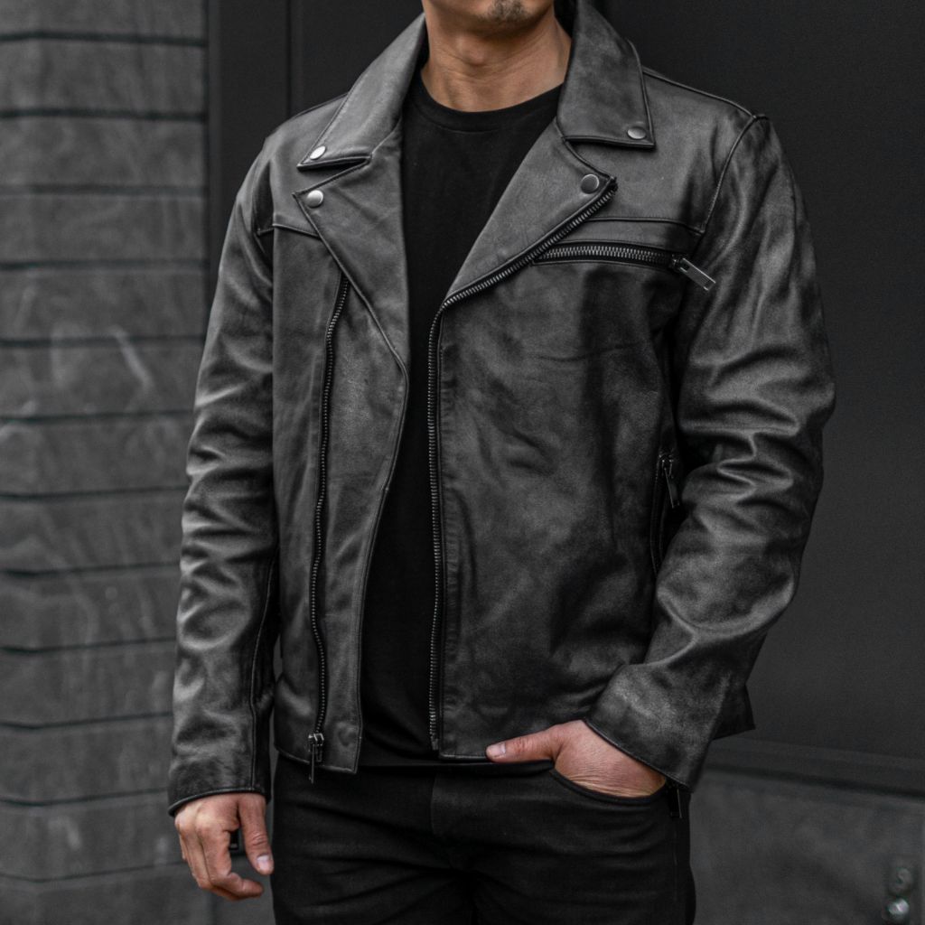 Sowachi [S] Motorcycle Jacket | Distressed Black