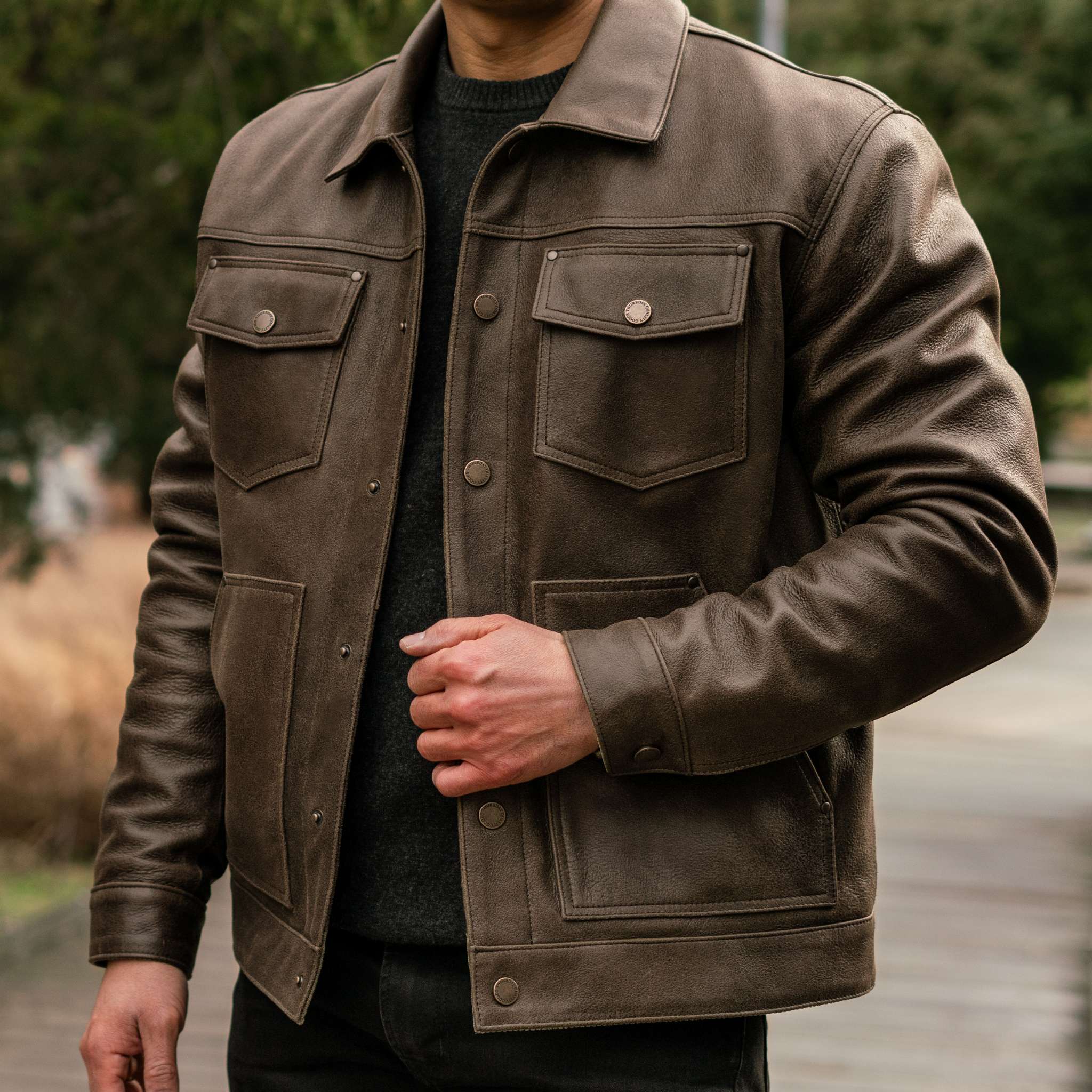 Sowachi Roughout Cruiser Jacket | Dark Olive