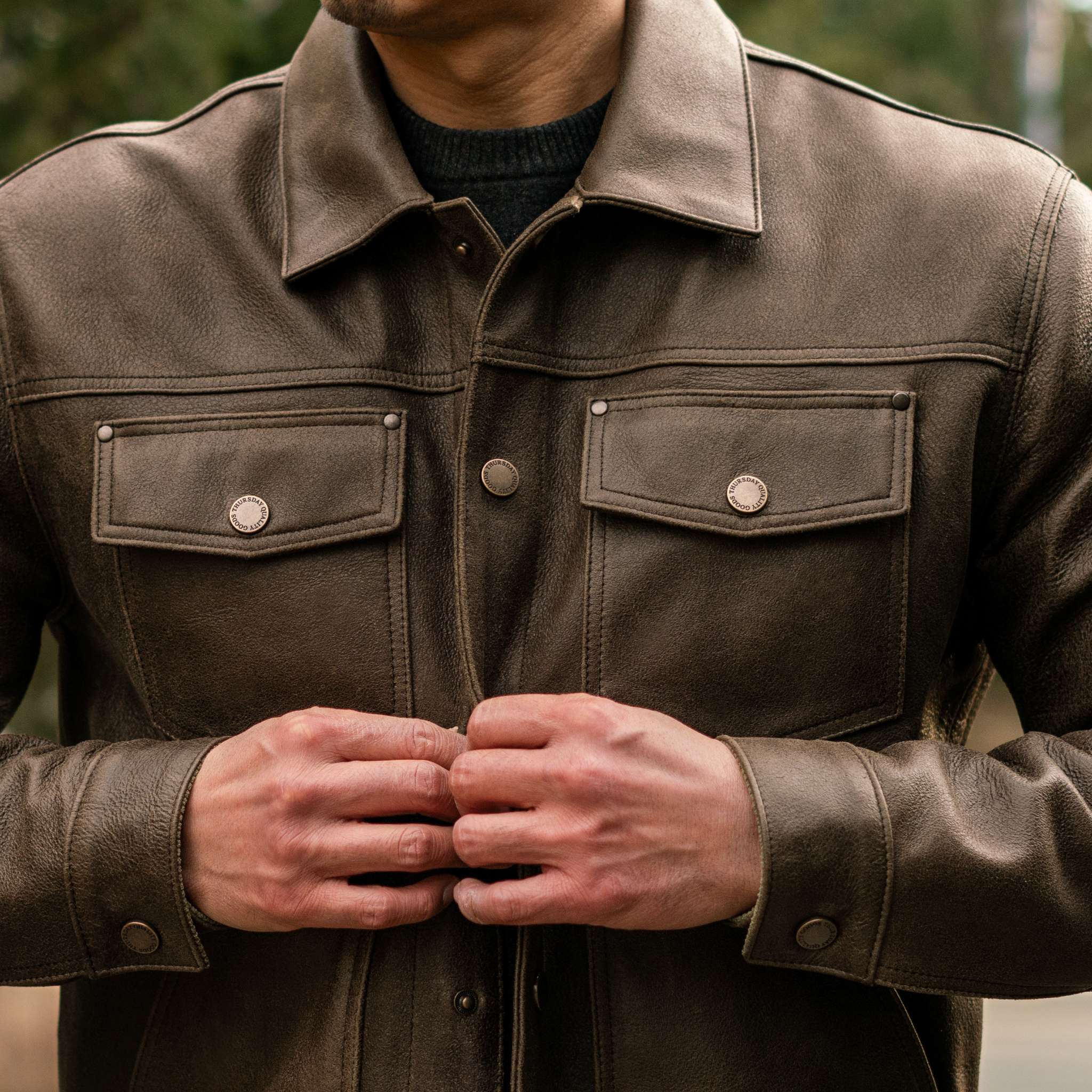 Sowachi Roughout Cruiser Jacket | Dark Olive