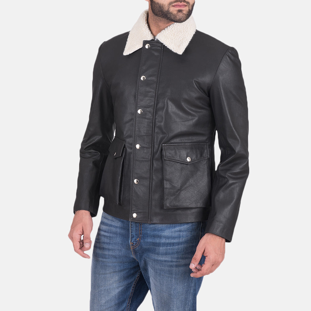 Sowachi Snow Cole Black Leather Jacket