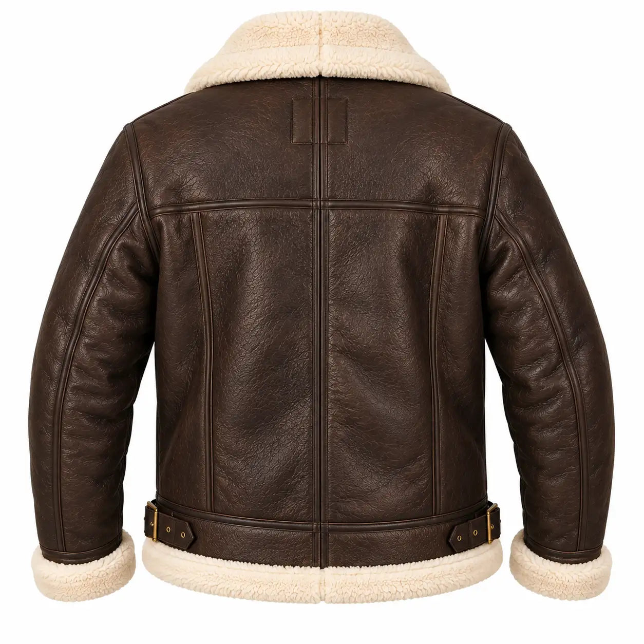 Sowachi Men's Brown Aviator B3 Bomber Leather Jacket
