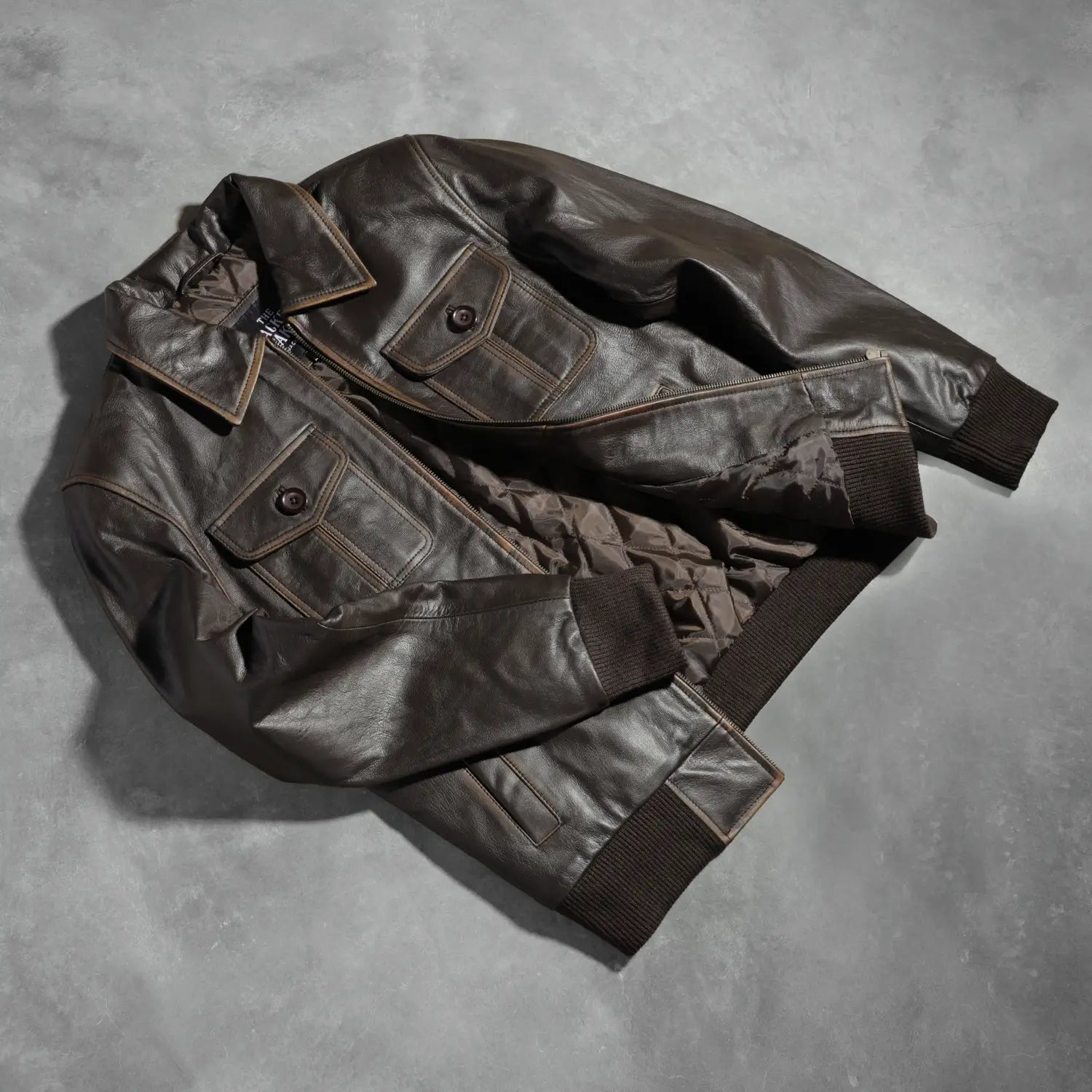 Sowachi [FS] Aaron Brown Leather Bomber Jacket