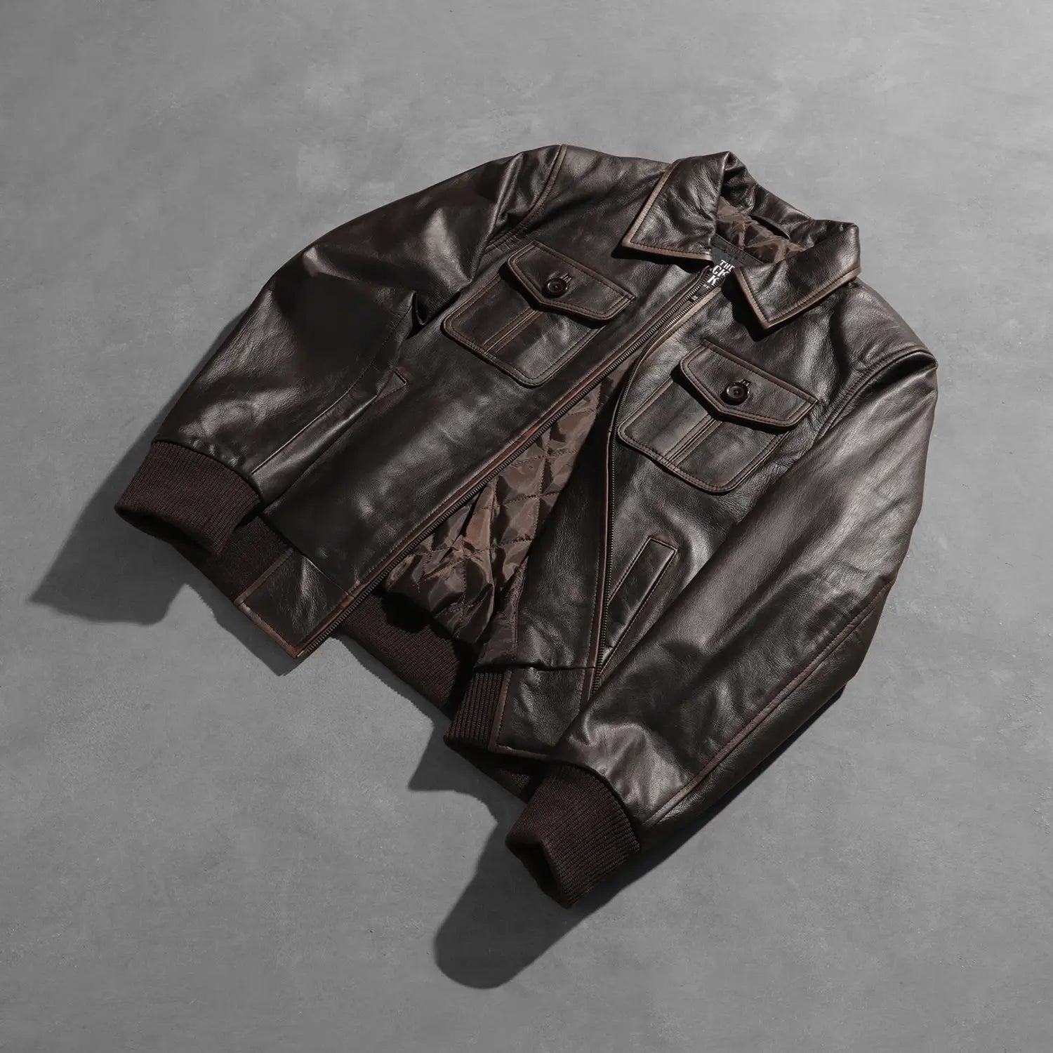 Sowachi Aaron Brown Leather Bomber Jacket