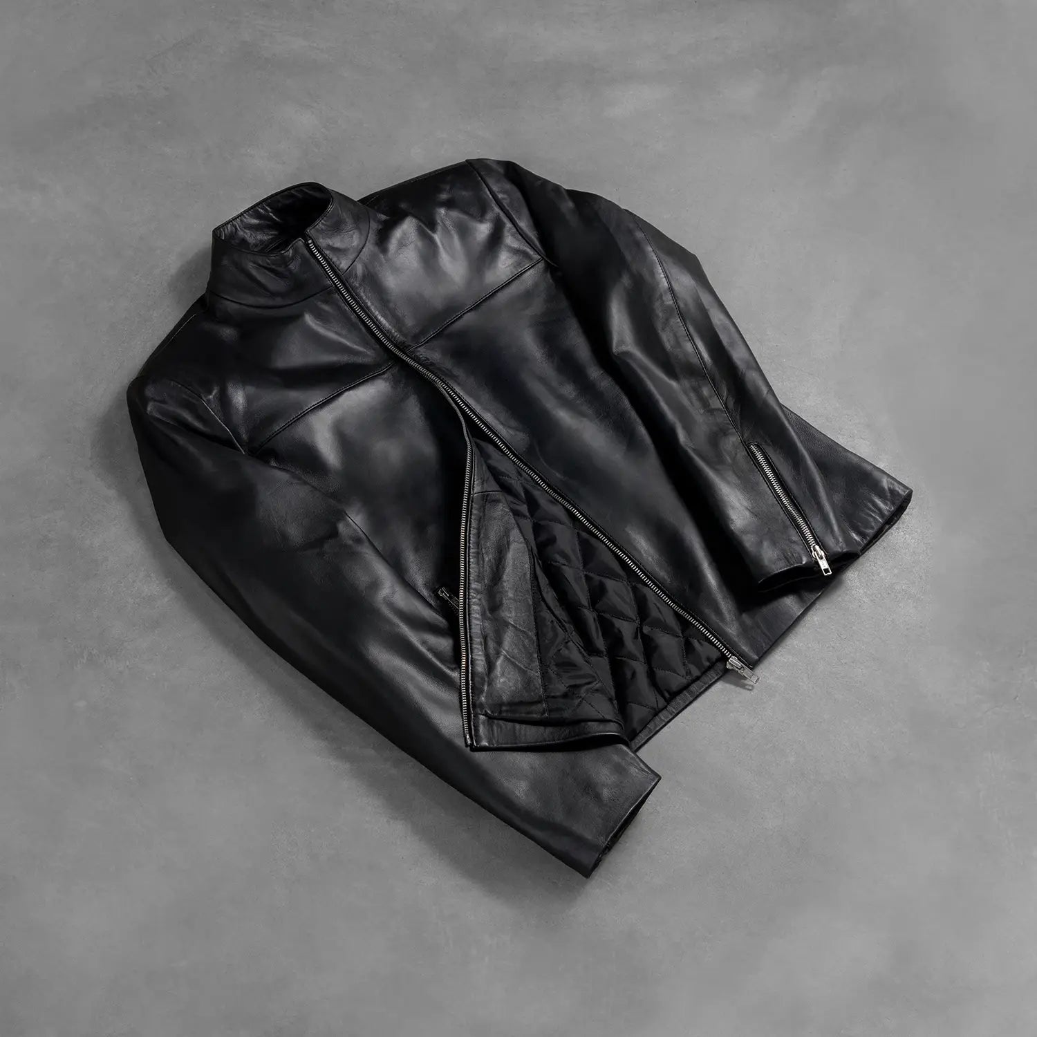 Sowachi Adornica Black Leather Biker Jacket