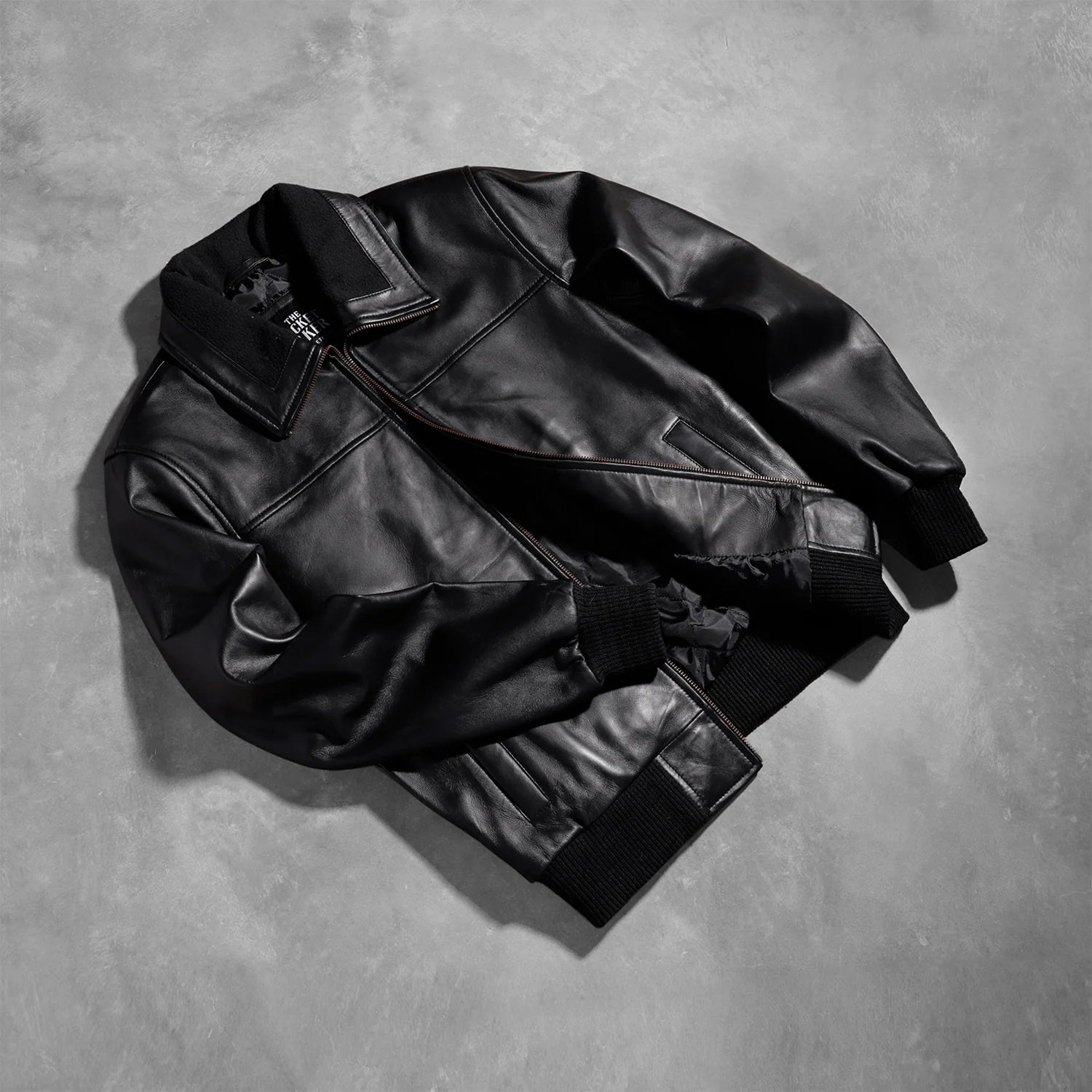 Sowachi Air Rolf Black Leather Bomber Jacket