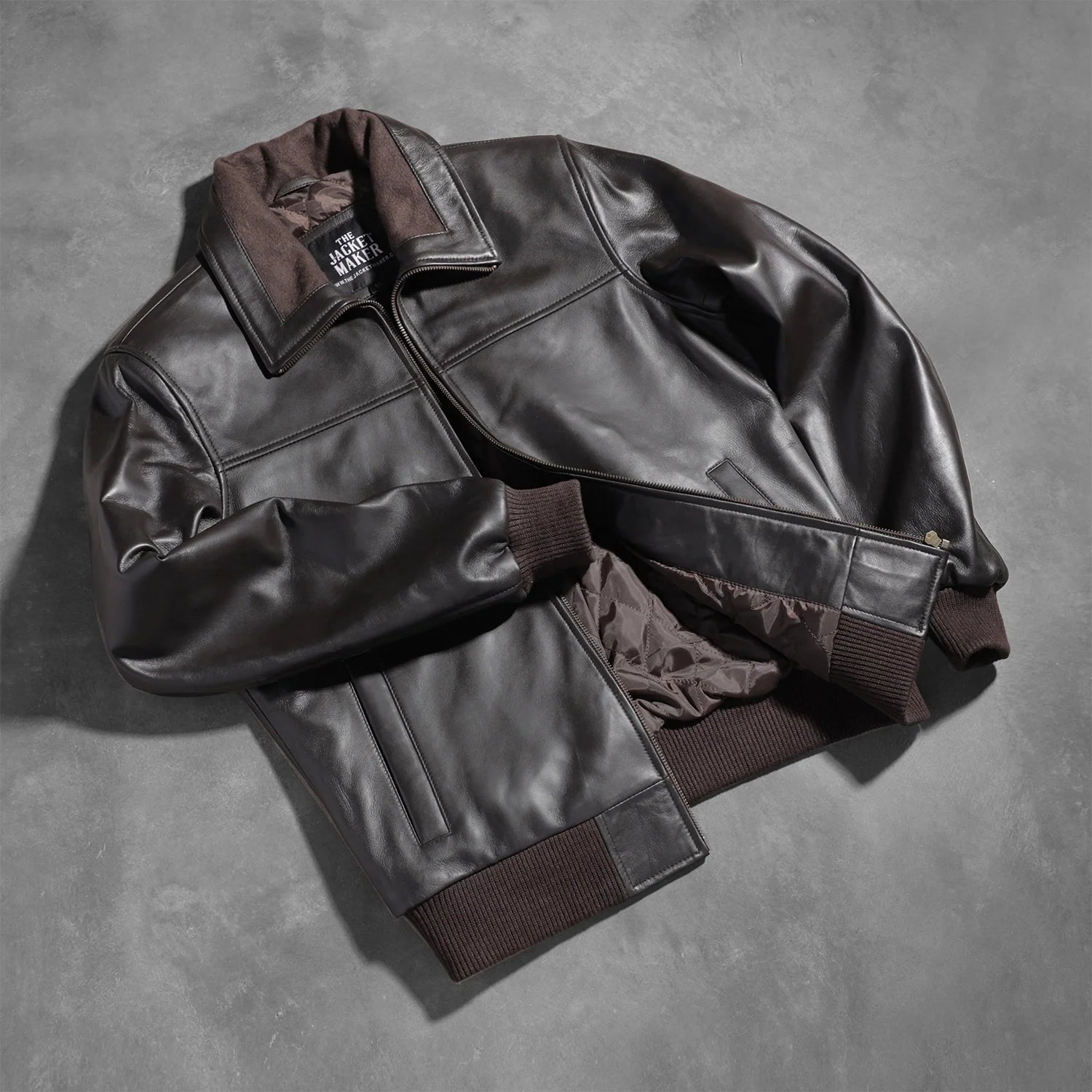Sowachi Air Rolf Brown Leather Bomber Jacket