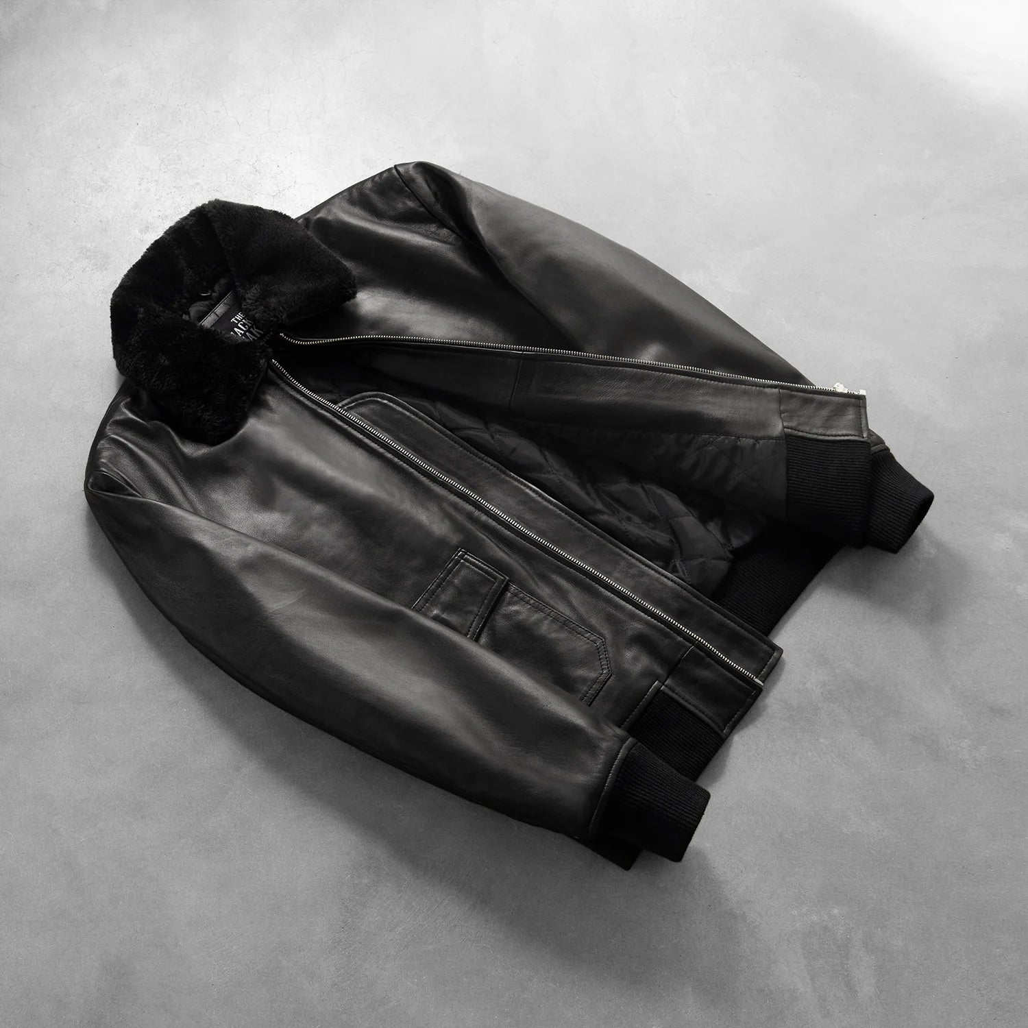 Sowachi Airin G-1 Black Leather Bomber Jacket