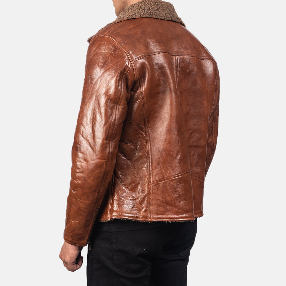 Sowachi Alberto Shearling Brown Leather Jacket