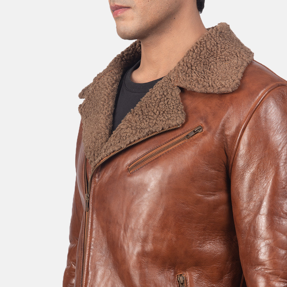 Sowachi Alberto Shearling Brown Leather Jacket