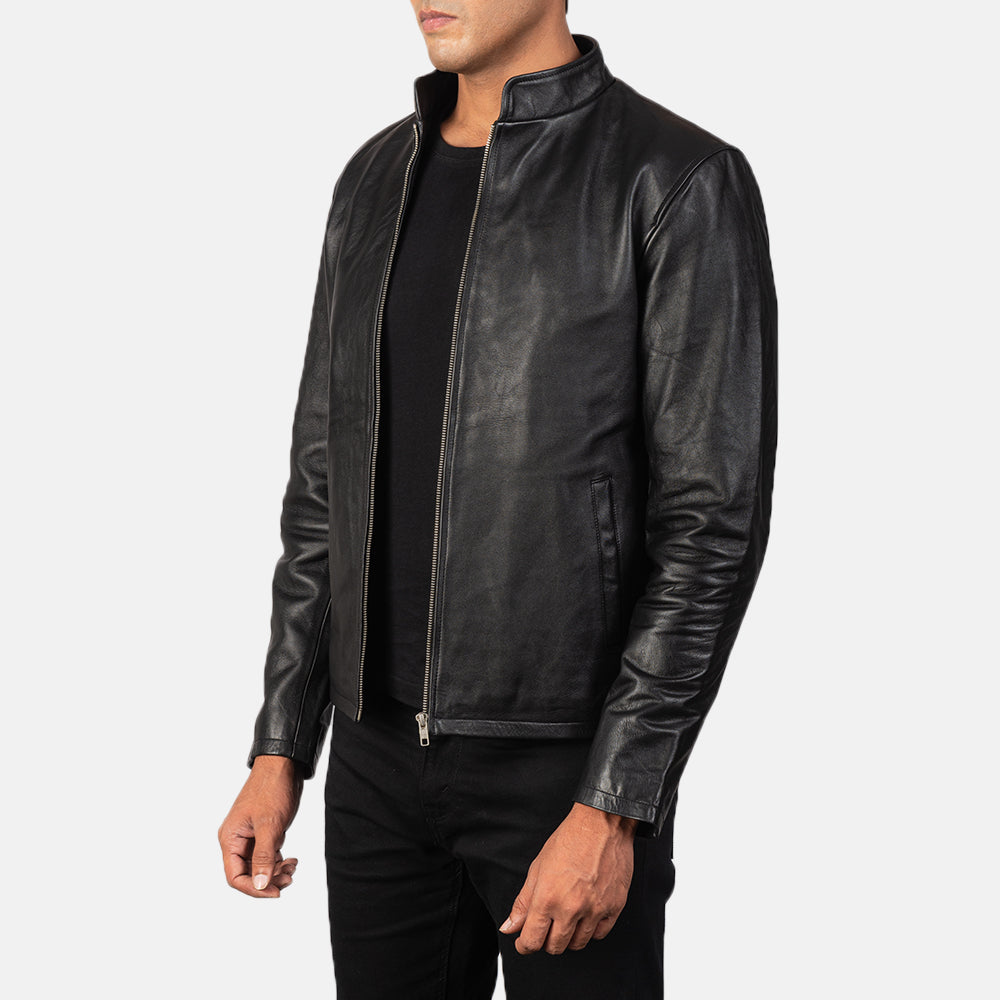 Sowachi Alex Black Leather Biker Jacket