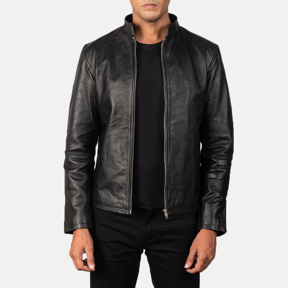 Sowachi Alex Black Leather Biker Jacket