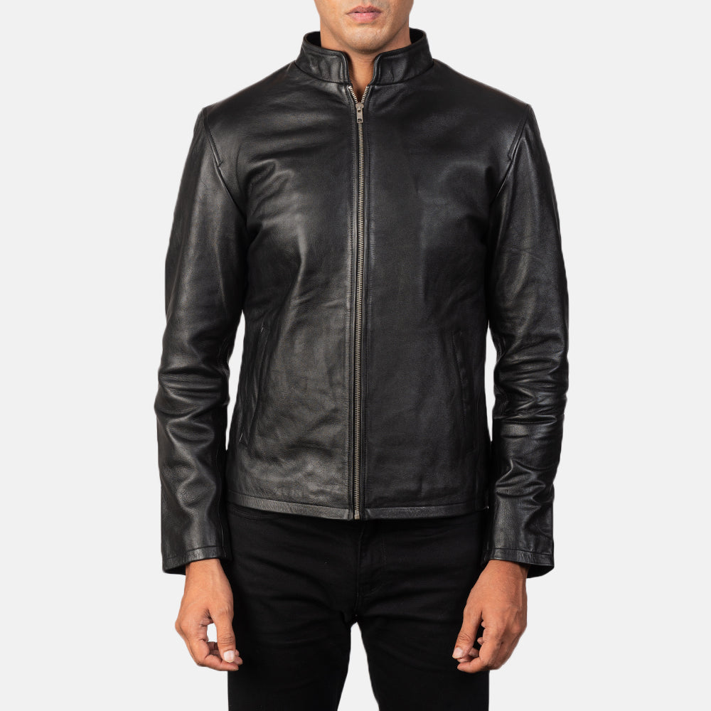 Sowachi Alex Black Leather Biker Jacket