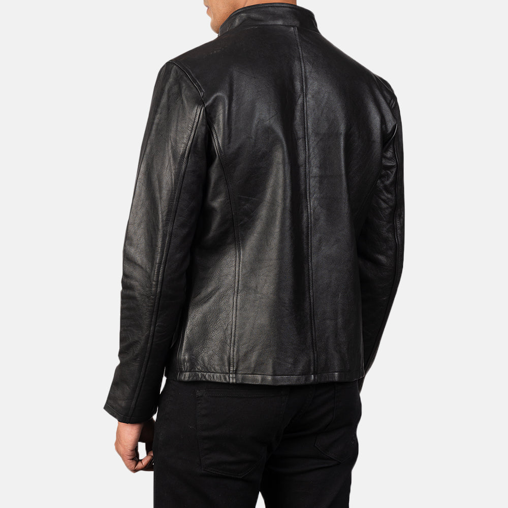 Sowachi Alex Black Leather Biker Jacket