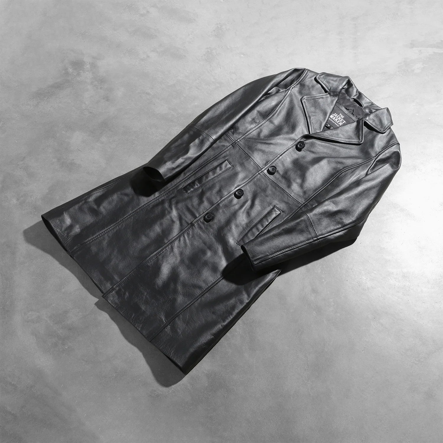Sowachi Alexis Black Single Breasted Leather Coat