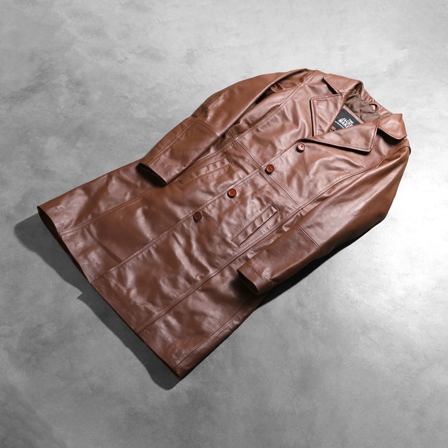 Sowachi Alexis Brown Single Breasted Leather Coat