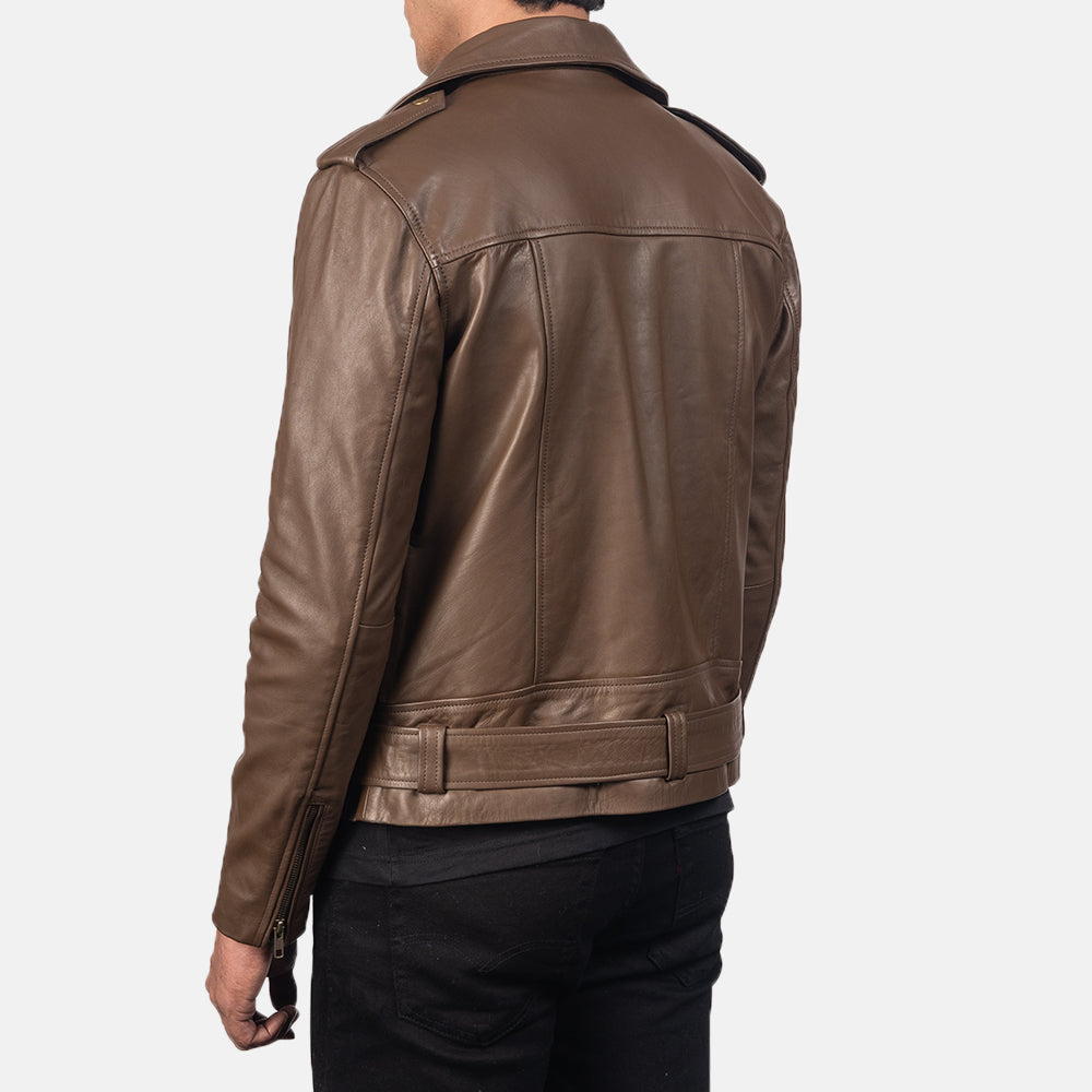 Sowachi Allaric Alley Mocha Leather Biker Jacket