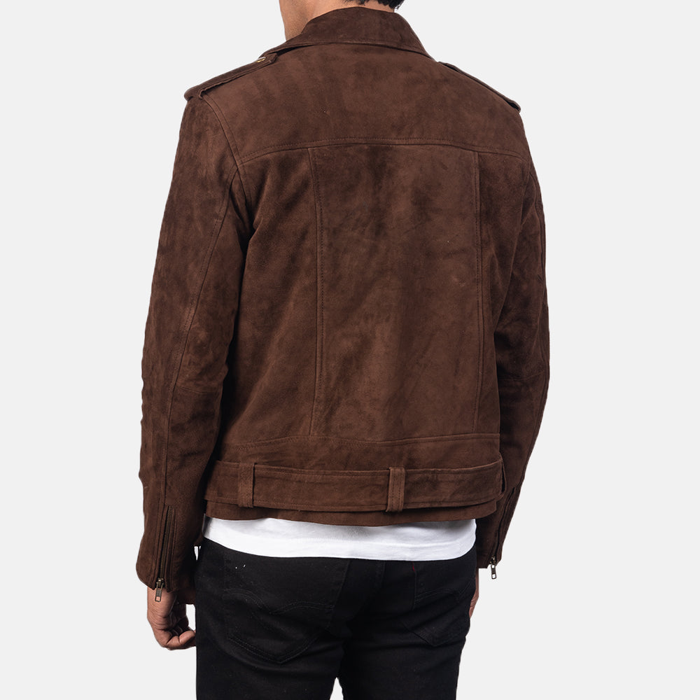 Sowachi Allaric Alley Mocha Suede Biker Jacket