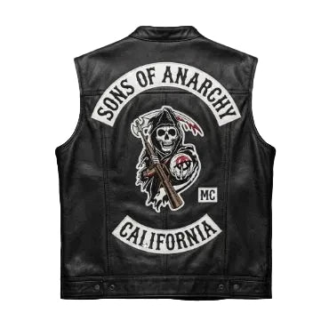 Sowachi Black Leather Vest For Men