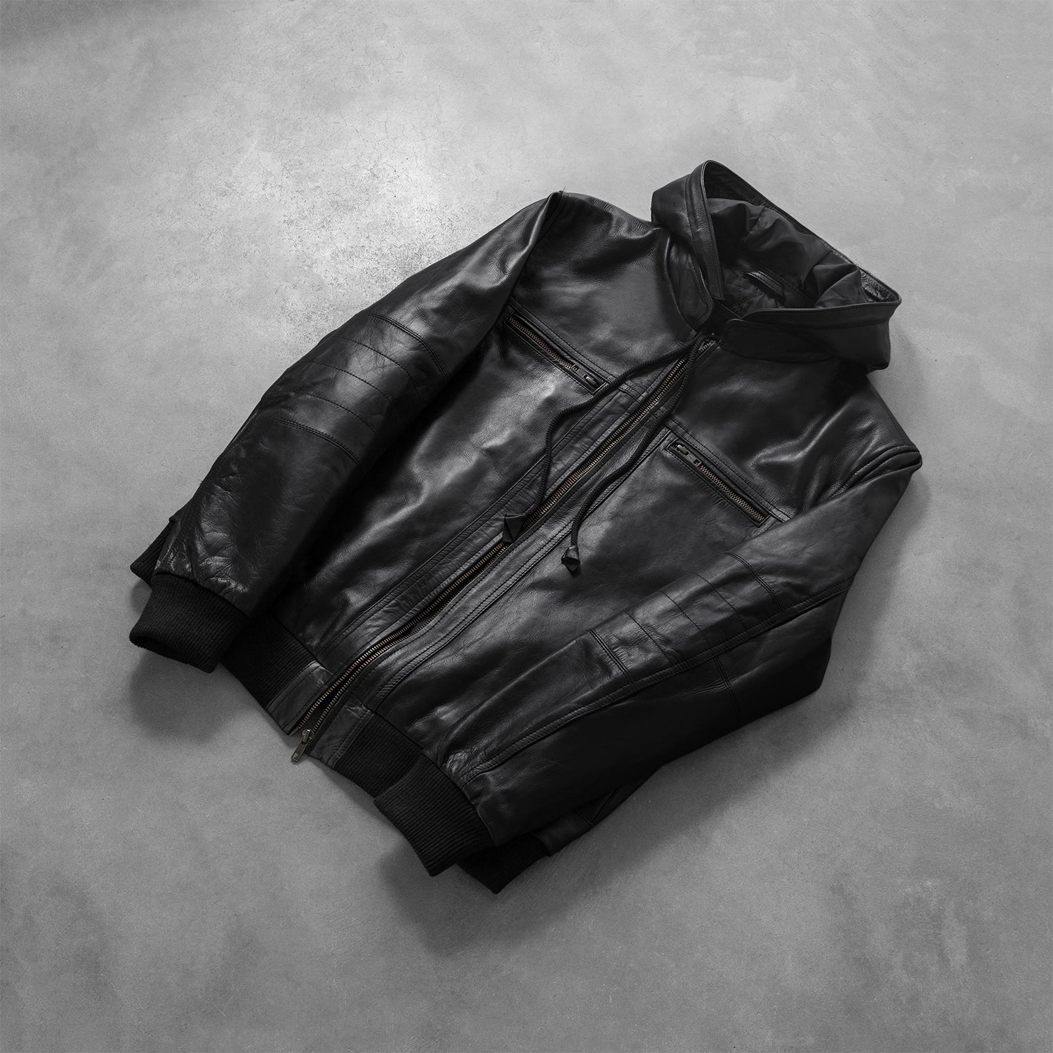 Sowachi Bouncer Biz Black Leather Bomber Jacket