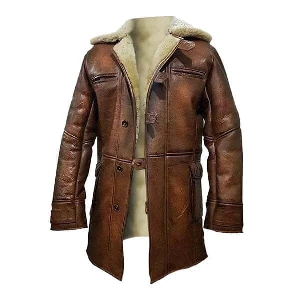 Sowachi Brown Sheepskin Leather Jacket For Men