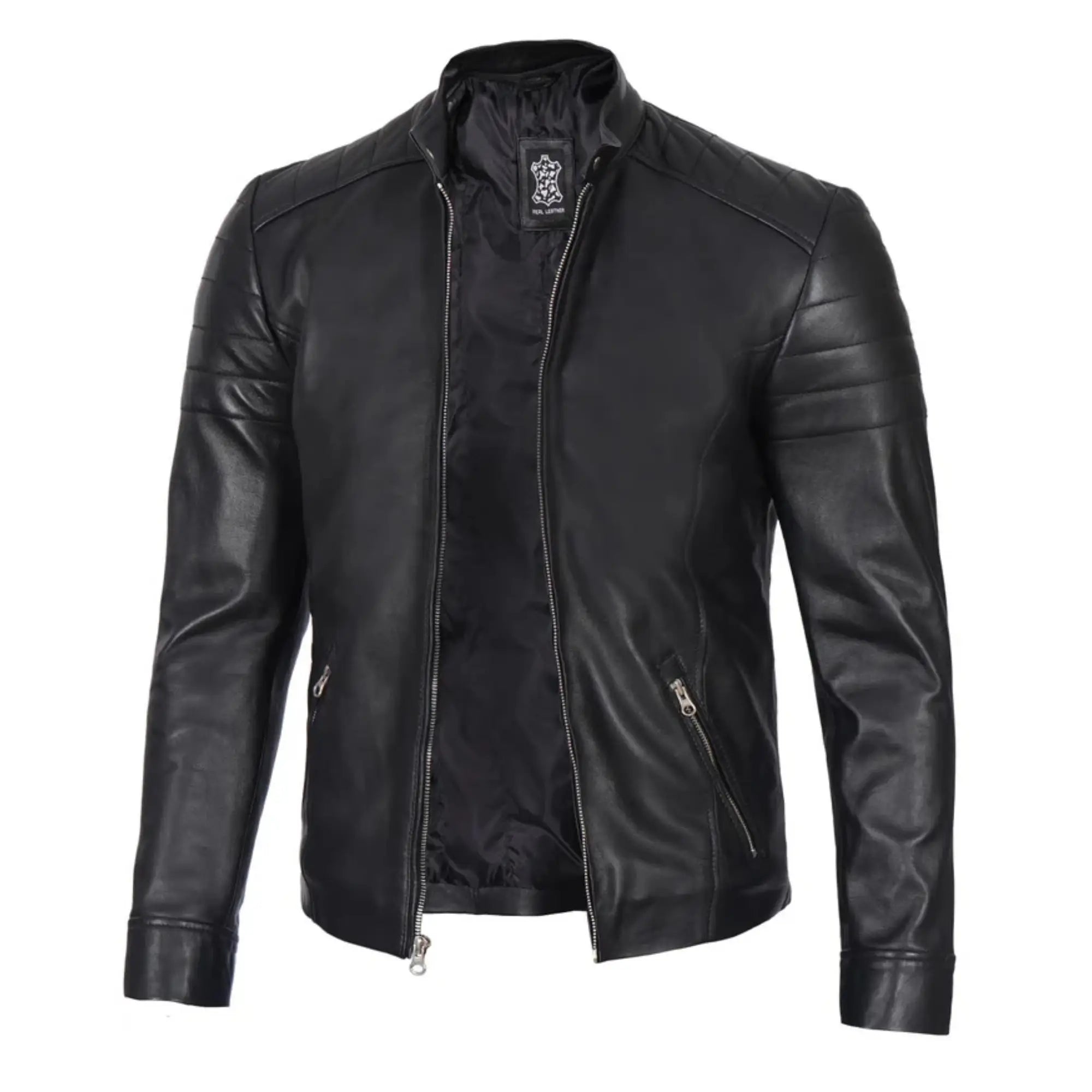 Sowachi Froster - Carrie Men's Black Cafe Racer Style Leather Jacket