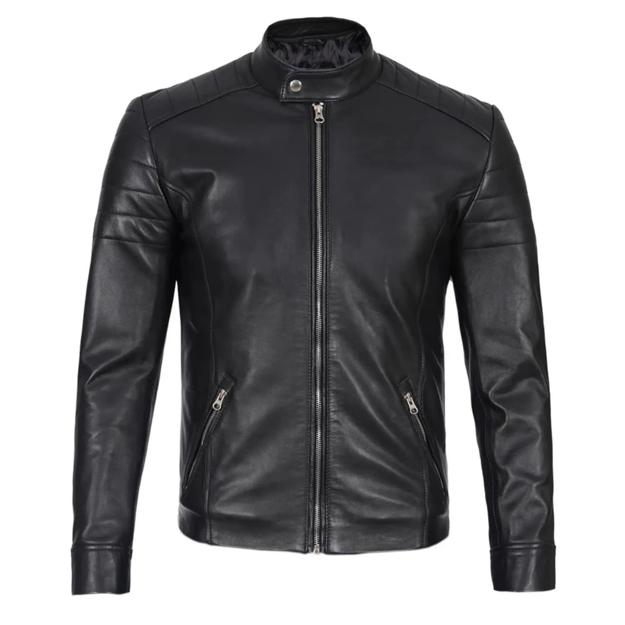Sowachi Froster - Carrie Men's Black Cafe Racer Style Leather Jacket