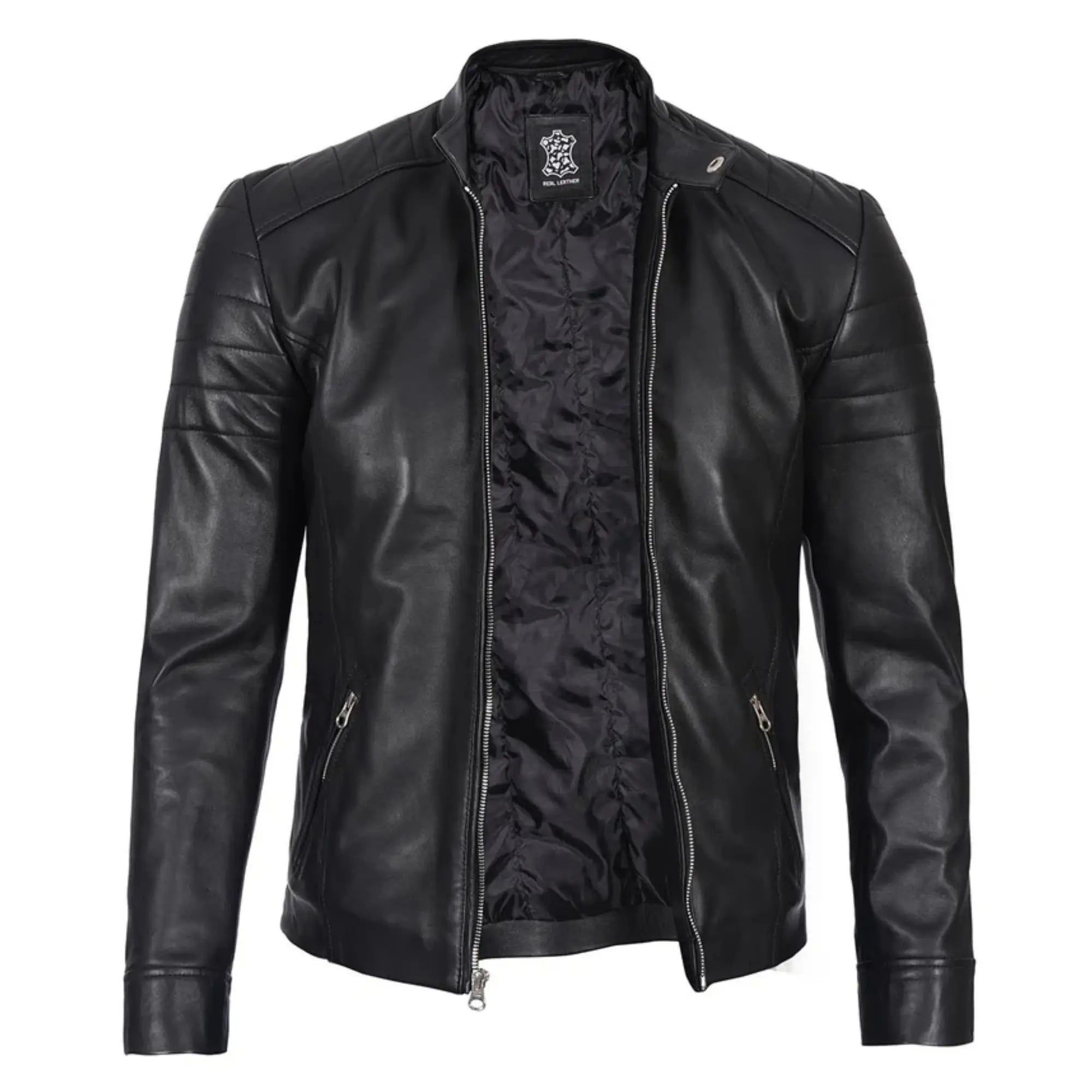 Sowachi Froster - Carrie Men's Black Cafe Racer Style Leather Jacket