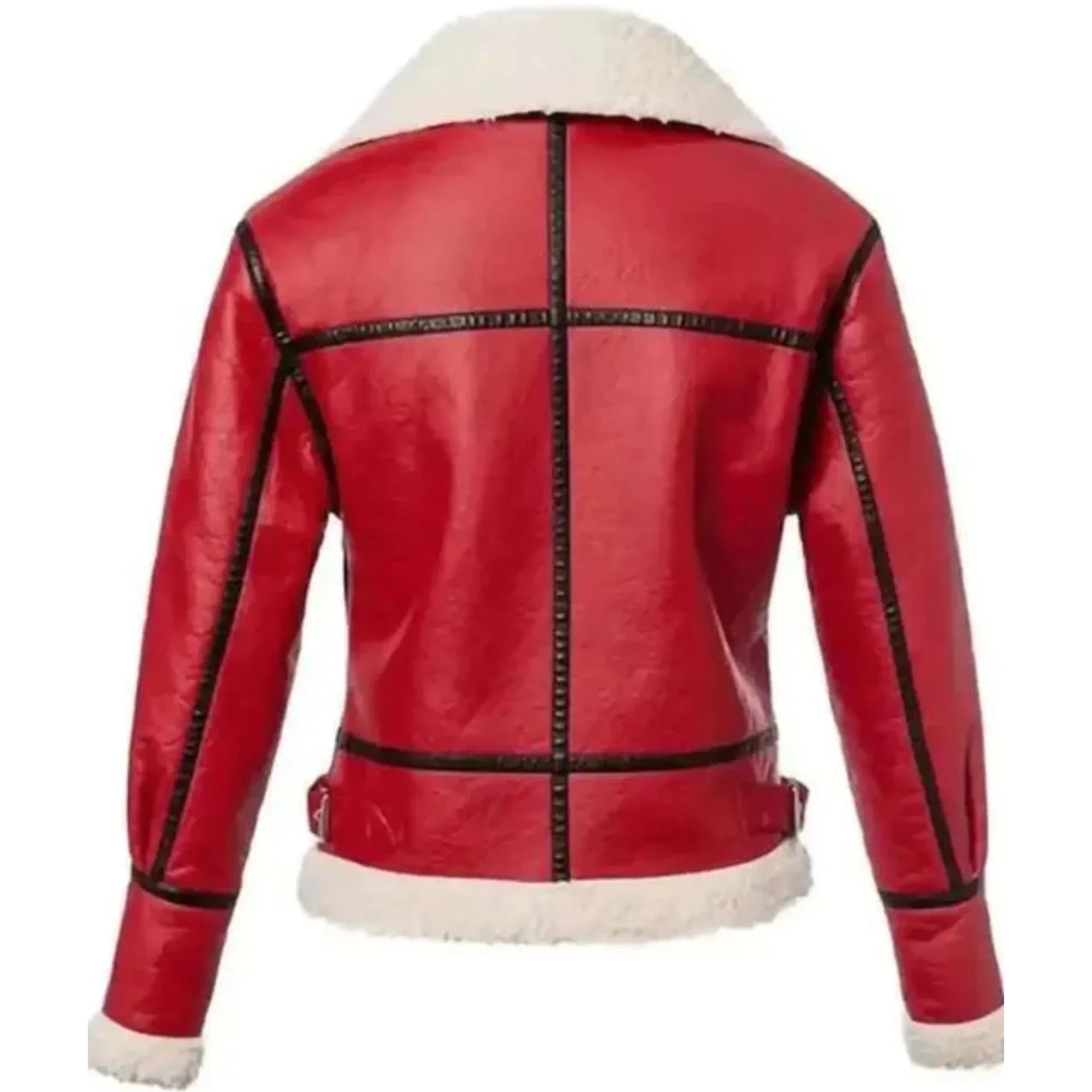 Sowachi Clarivelle - Women's Red Shearling Leather Jacket