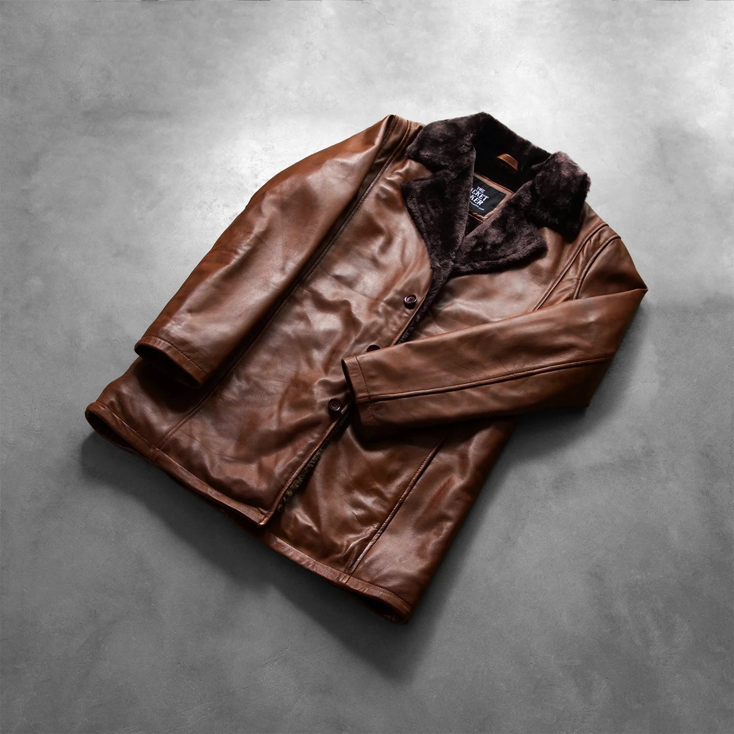 Sowachi Cinnamon Distressed Leather Fur Coat