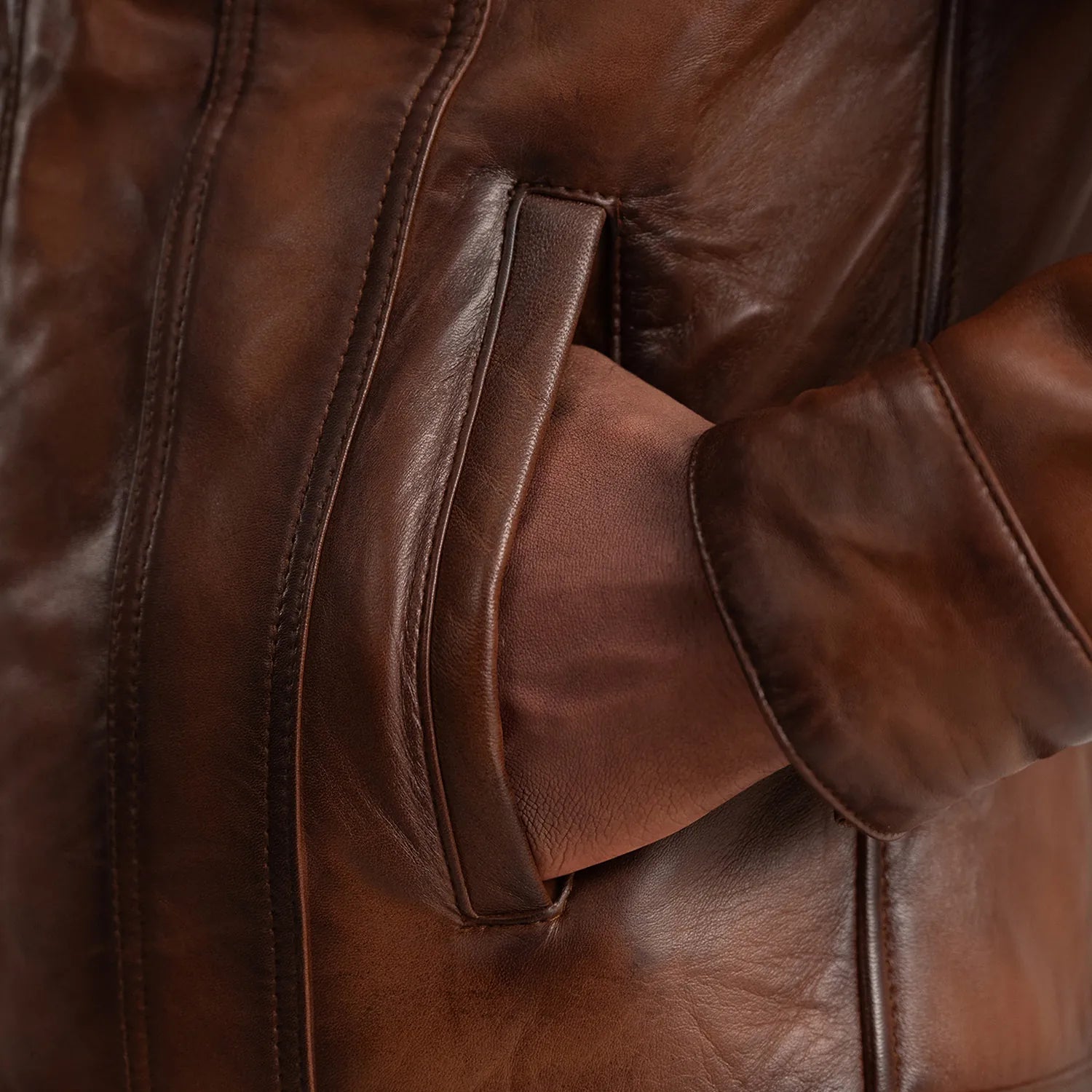 Sowachi Dallis Brown Leather Shearling Trucker Jacket