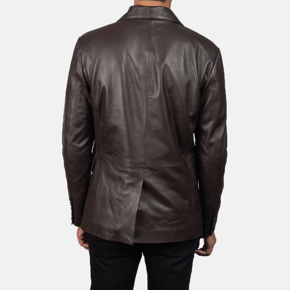 Sowachi Daron Brown Leather Blazer