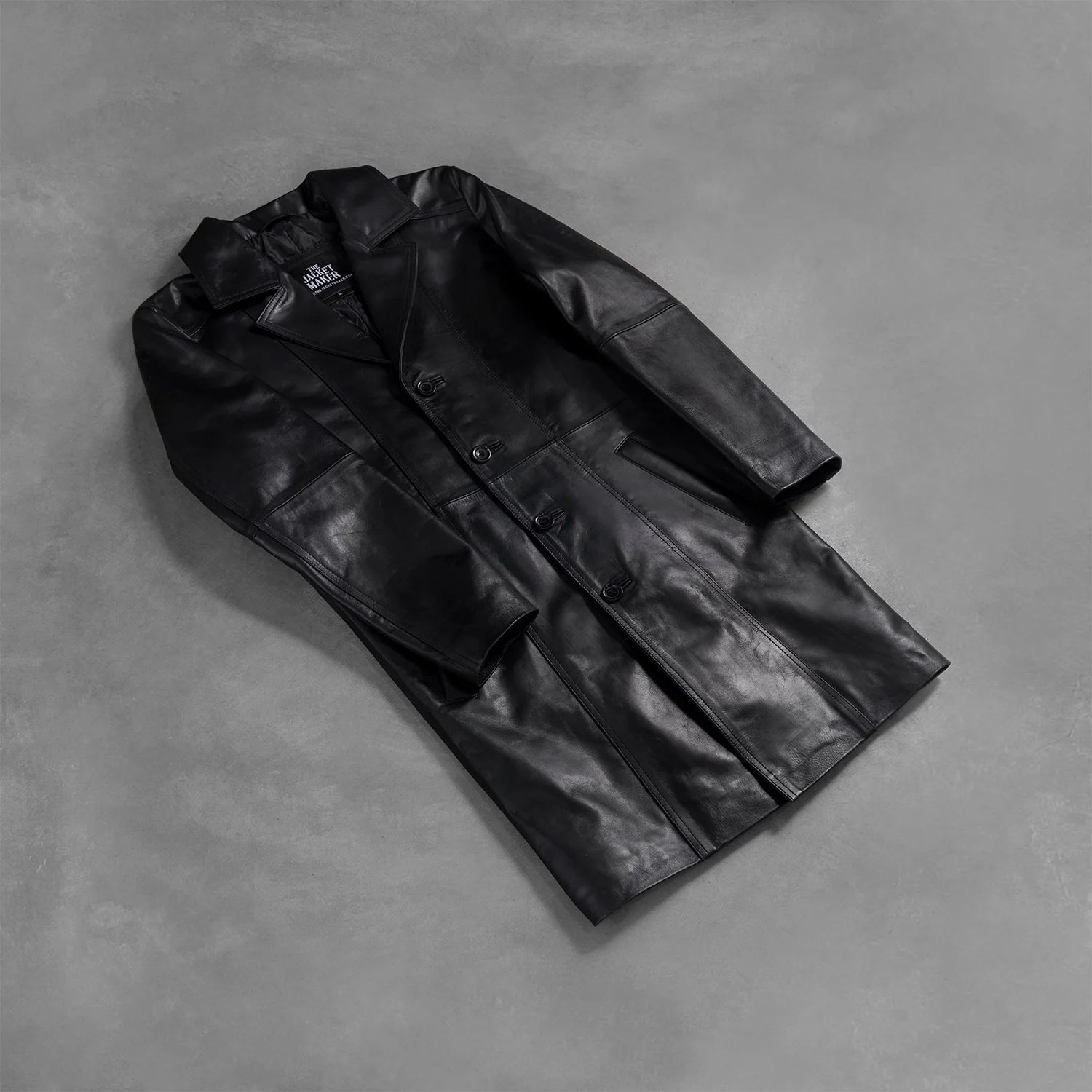 Sowachi Don Long Black Leather Coat