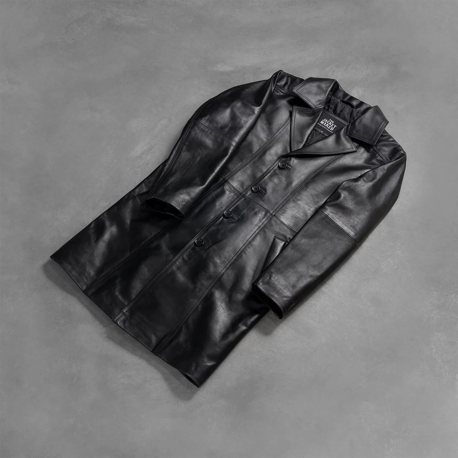 Sowachi Don Long Black Leather Coat