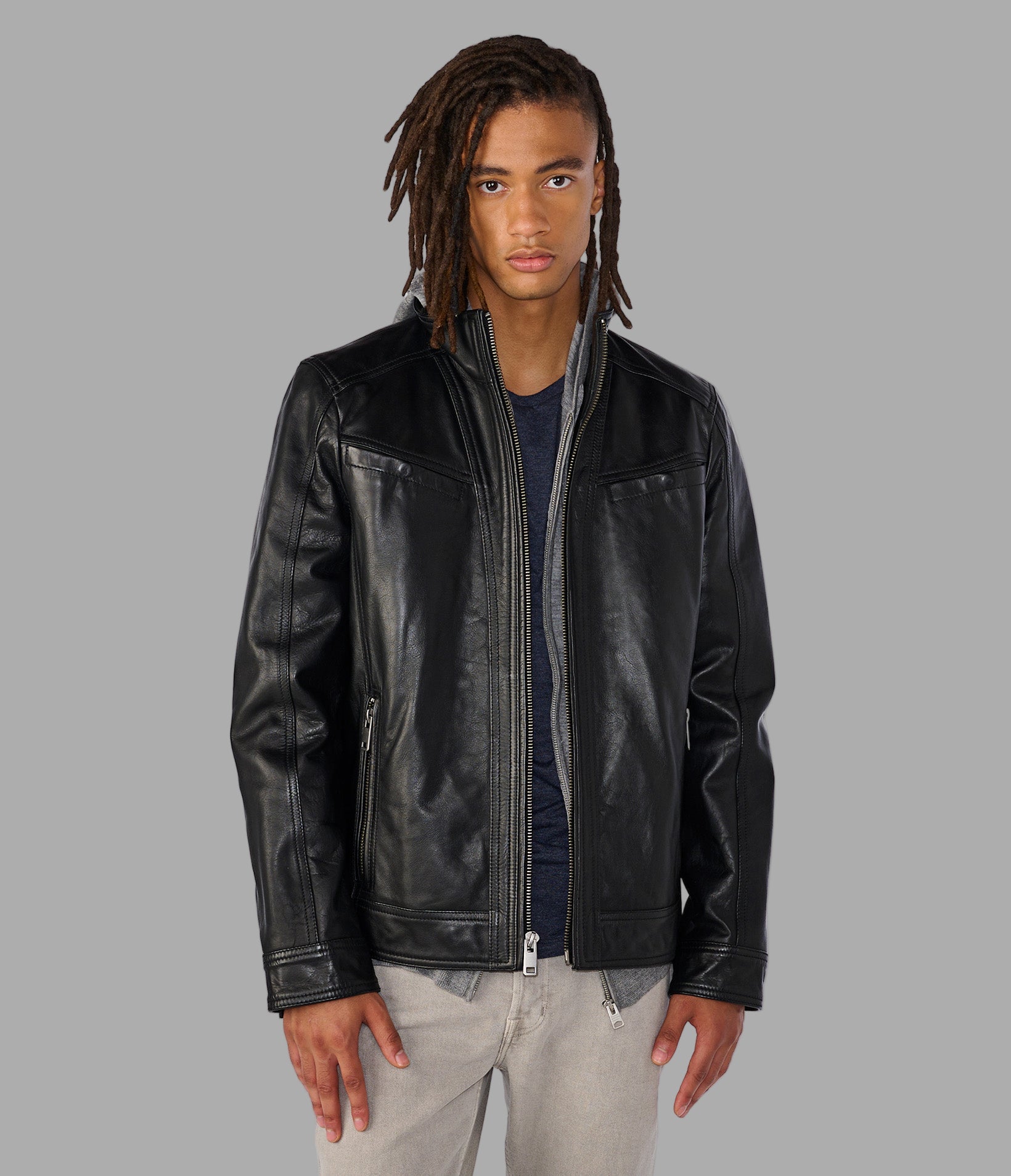 Sean Vintage Leather Racer Jacket