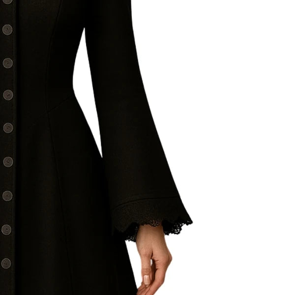 Sowachi Vespera - Women's Long Black Gothic Hooded Maxi Coat