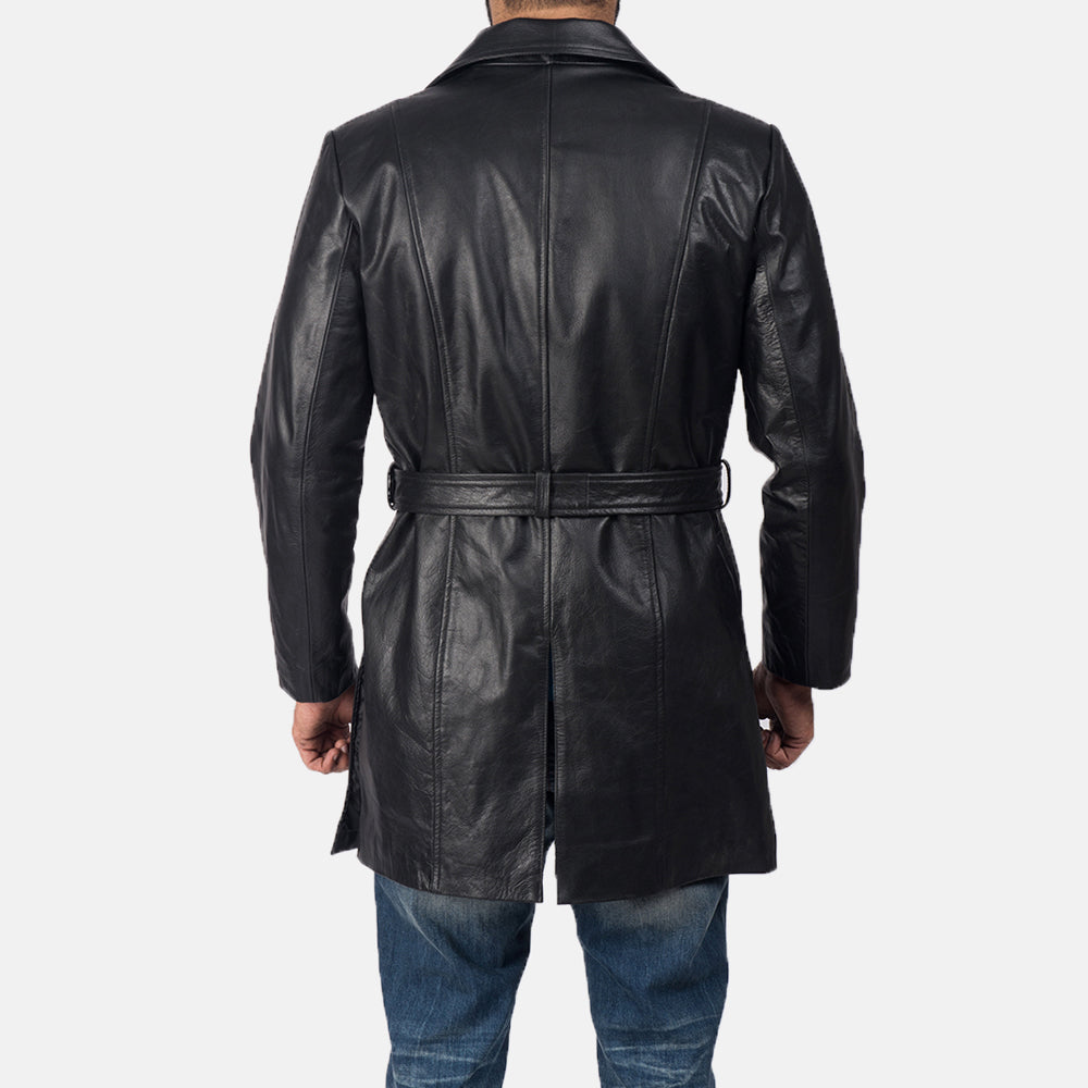 Sowachi Jordan Black Leather Coat