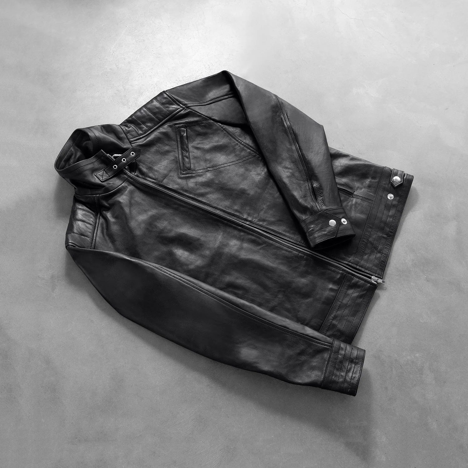 Sowachi Legacy Black Leather Biker Jacket