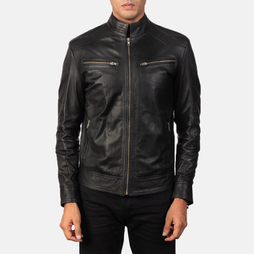 Sowachi Mack Black Leather Biker Jacket