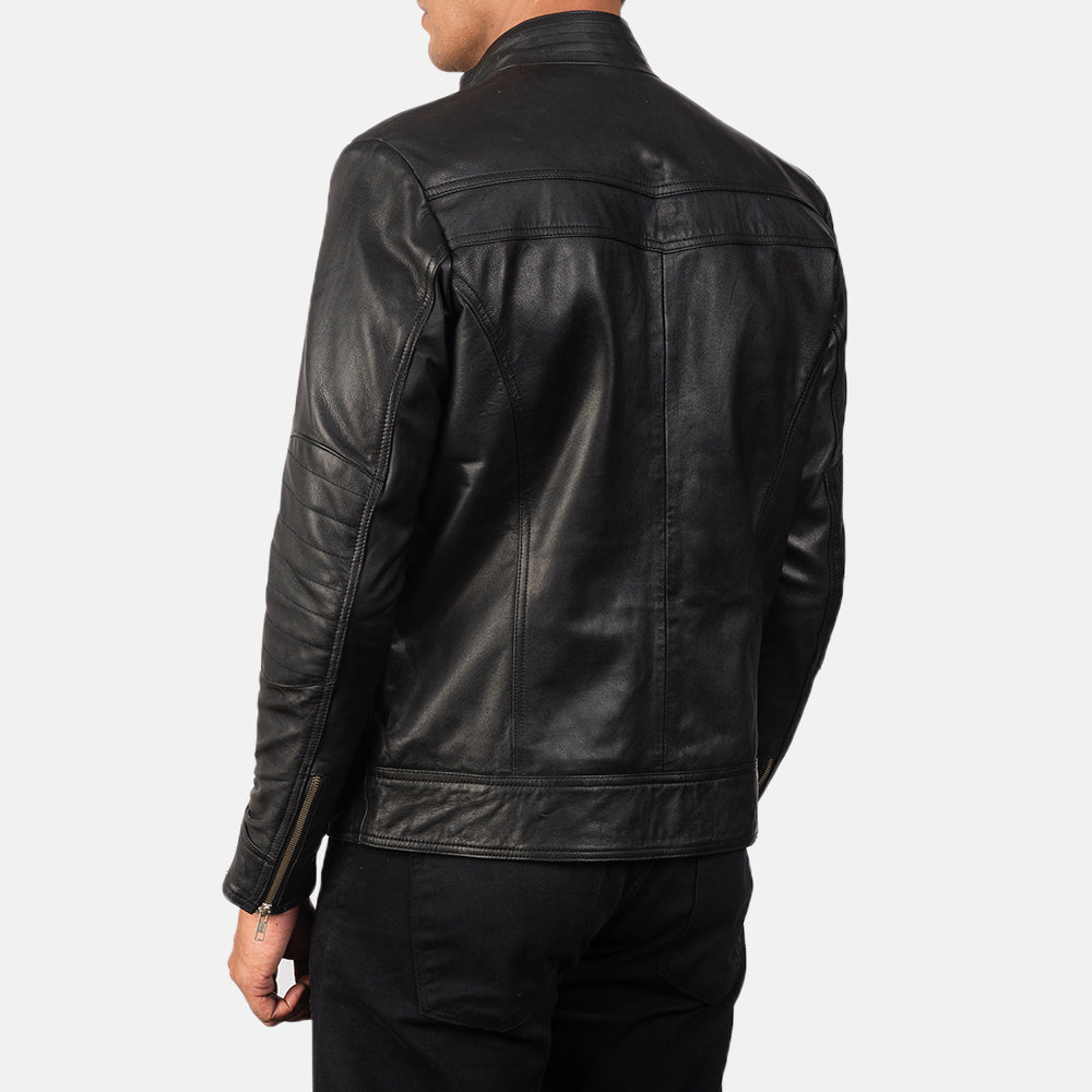 Sowachi Mack Black Leather Biker Jacket