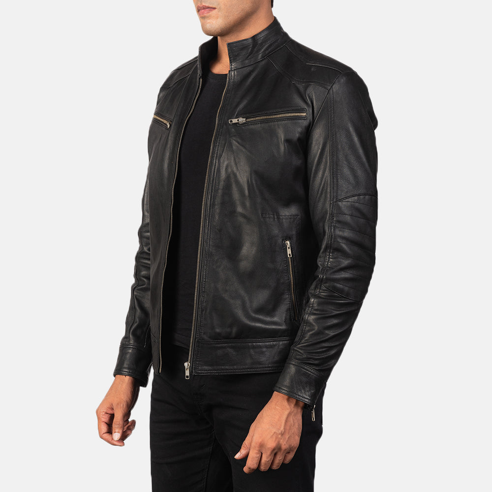 Sowachi Mack Black Leather Biker Jacket