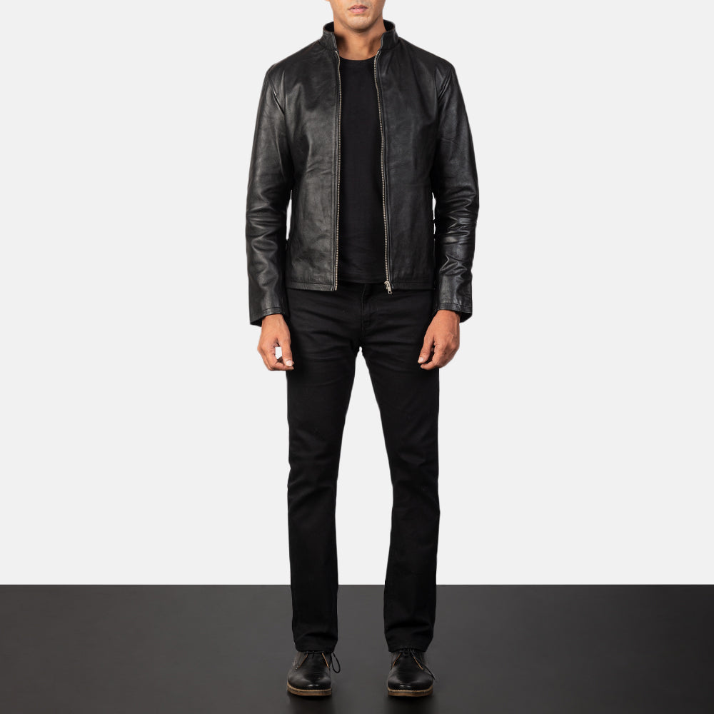 Sowachi Alex Black Leather Biker Jacket