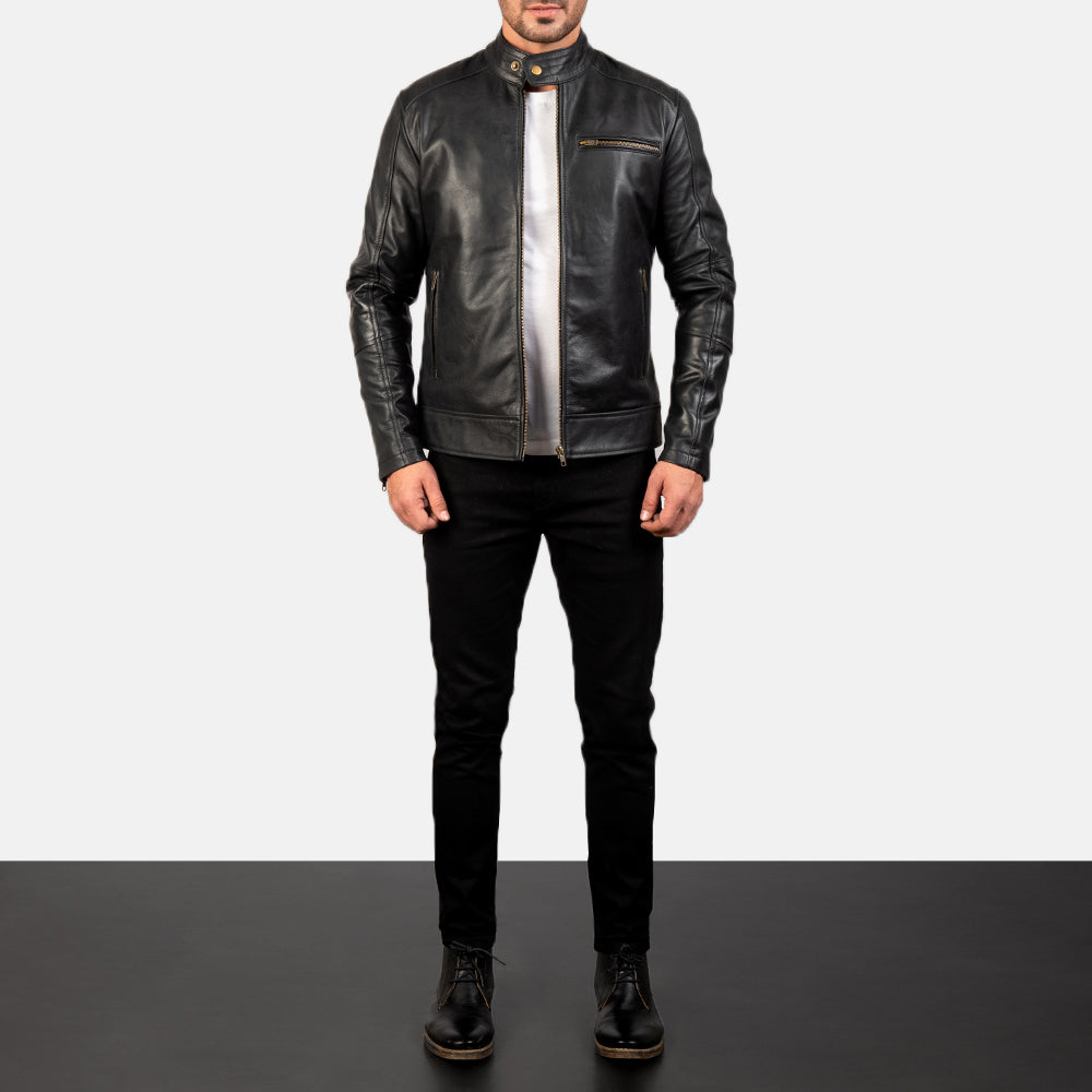 Sowachi [FS] Dean Black Leather Biker Jacket