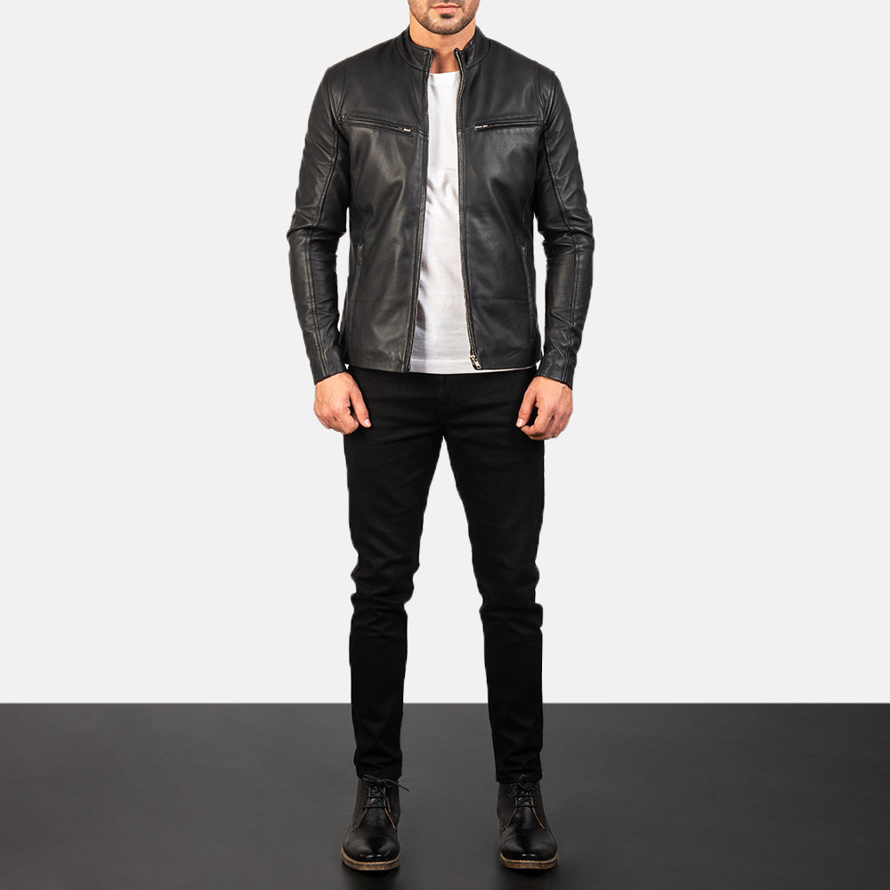 Sowachi Ionic Black Leather Jacket