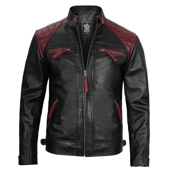 Sowachi Logan - Men Quilted Motorcycle Leather Jacket