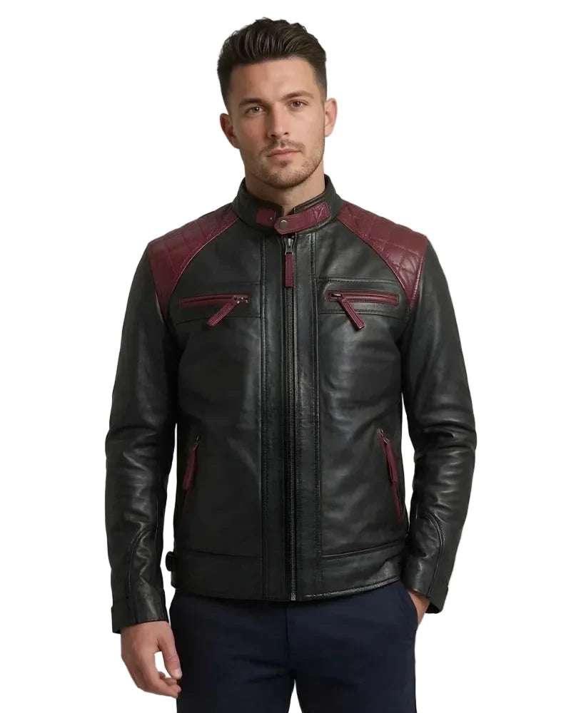 Sowachi Logan - Men Quilted Motorcycle Leather Jacket