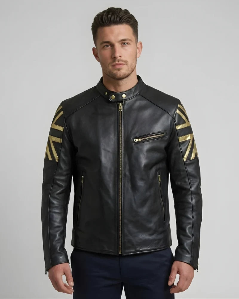 Sowachi Renzor - Men Vintage Black Cafe Racer Leather Jacket