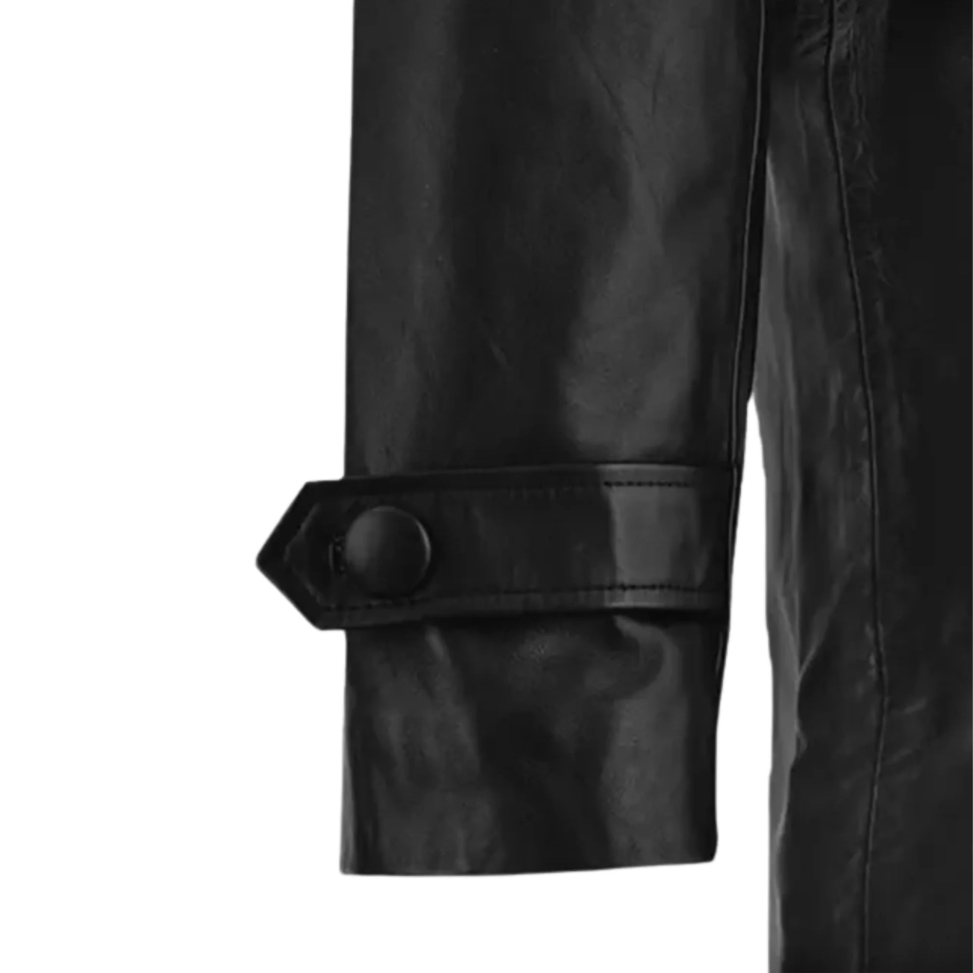 Sowachi Men's 1970's Real Leather Trench Coat