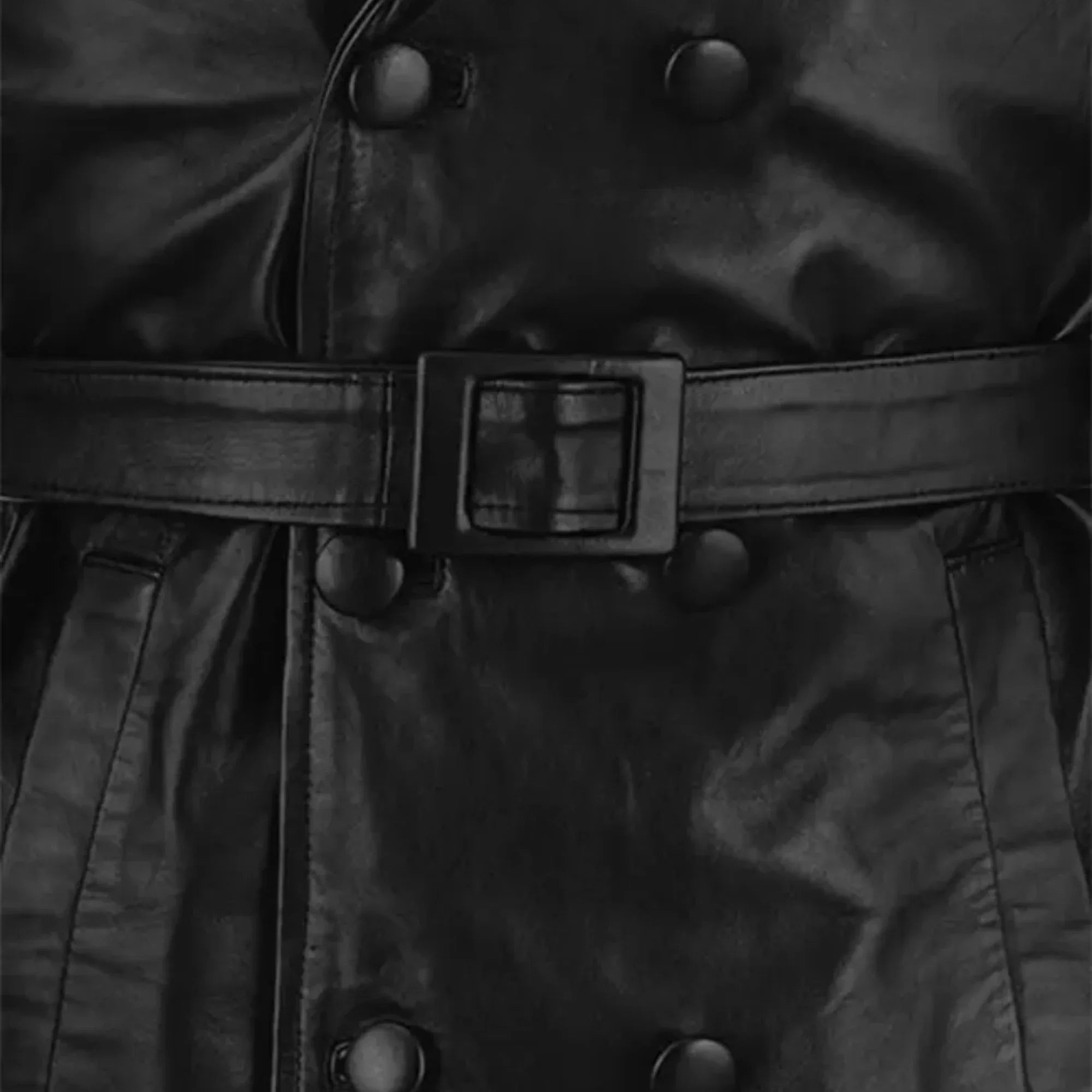 Sowachi Men's 1970's Real Leather Trench Coat