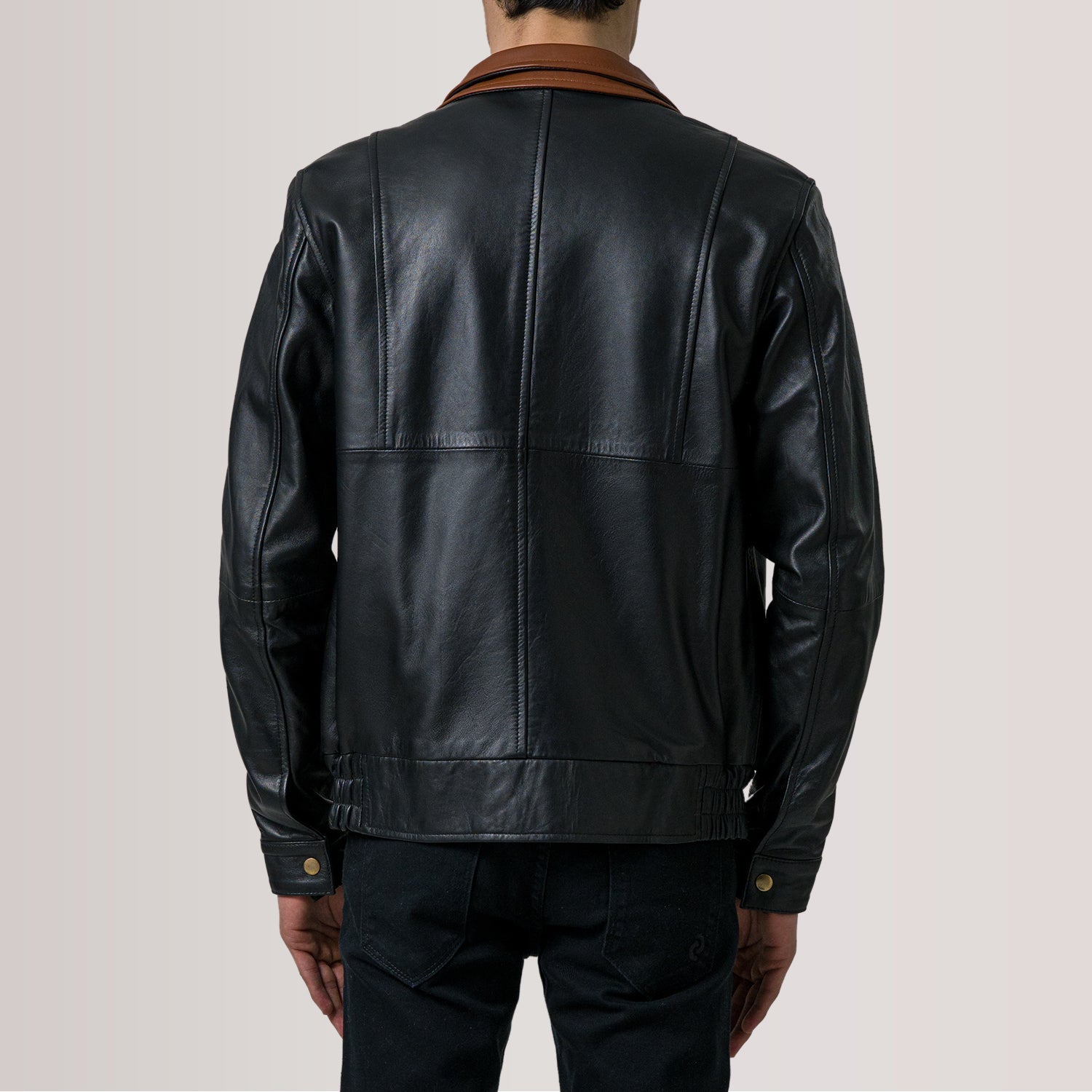 Sowachi Alfred Black Leather Bomber Jacket